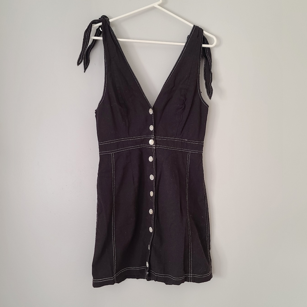 Free People London Town Tie Strap Mini Dress Size 4 - Picture 4 of 6